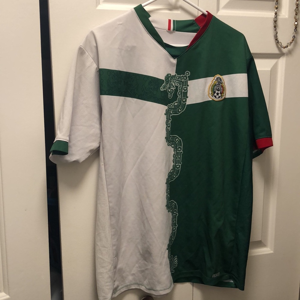 Mexico Soccer World Cup Men’s White Green Jersey Cactus Size Large